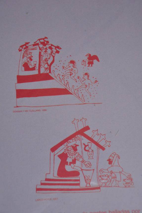 Painel representando os sacrifícios humanos realizados na Huaca de La Luna, em Trujillo - Peru